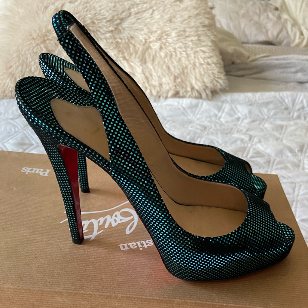 Christian Louboutin Prive Suede Sling Backs
